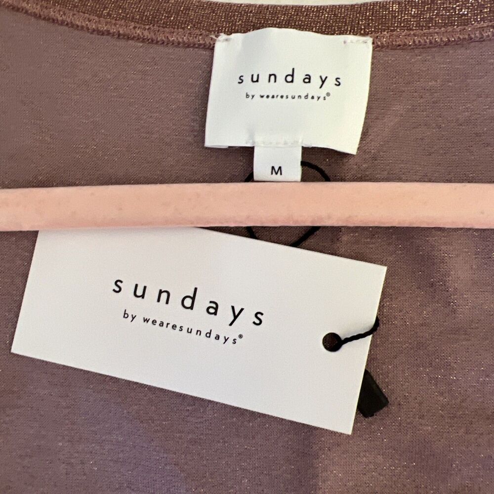 The Sunday By WearSundays M Kobie Tank Top Shirt Sleeveless Ruffles Lurex Rose - Picture 6 of 9